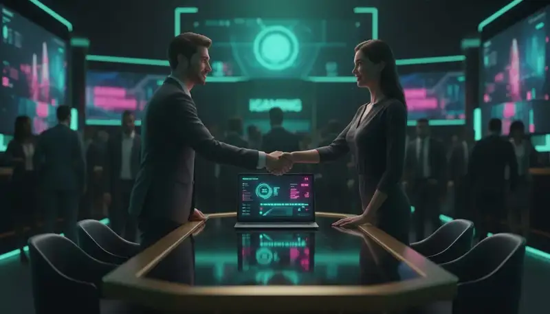 Responsabile vendite B2B nell'iGaming durante una trattativa